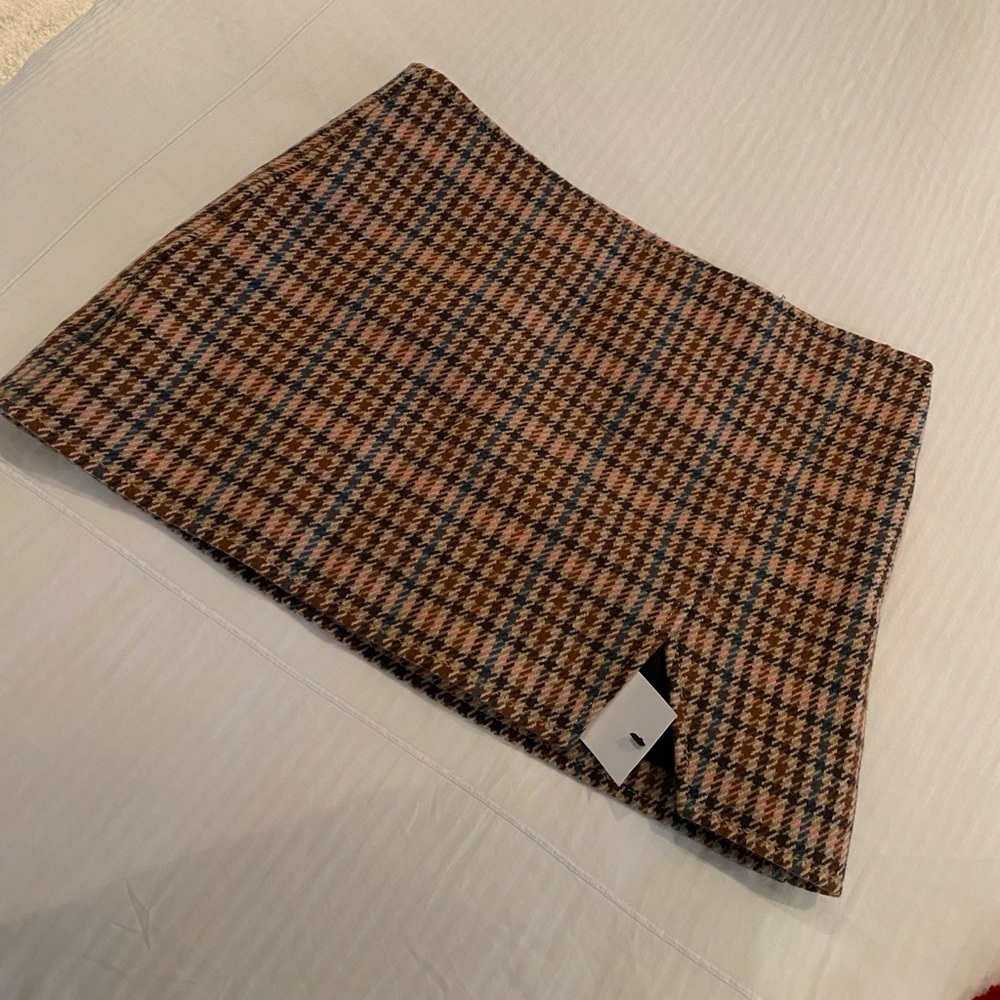 ALC plaid wool mini skirt size 00 NWT